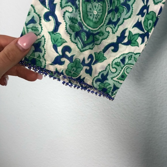 6. Roberta Roller Rabbit green and blue paisley tunic - Picture 3 of 5